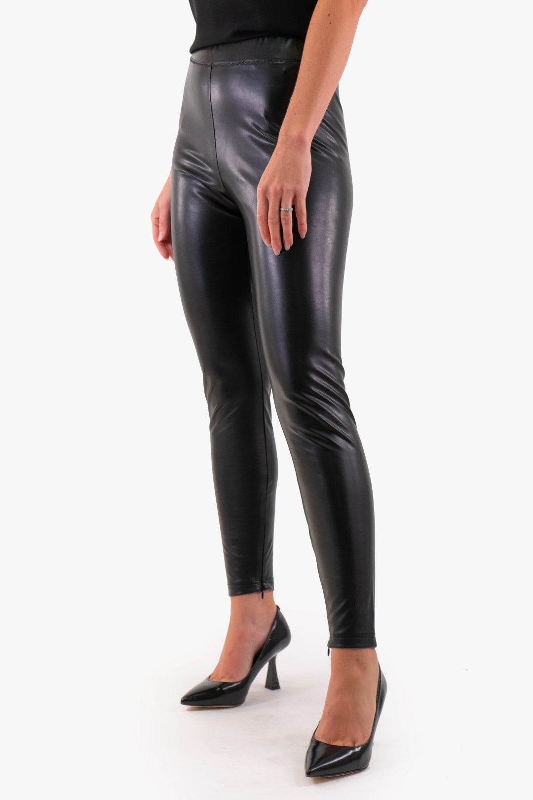 Legging En Cuir Michael Kors de couleur Noir