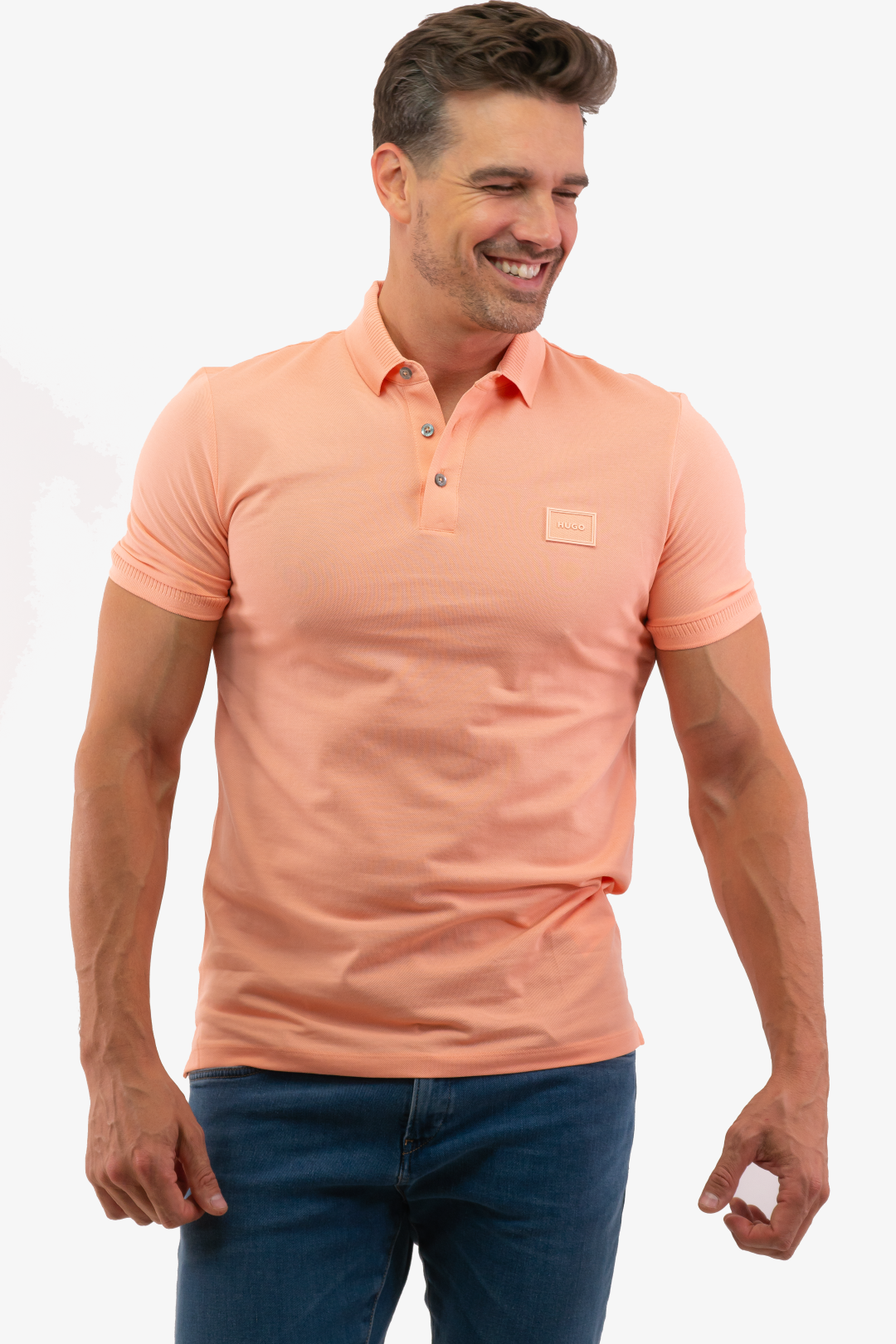 Hugo Boss Short Sleeve Polo Shirt in Peach color