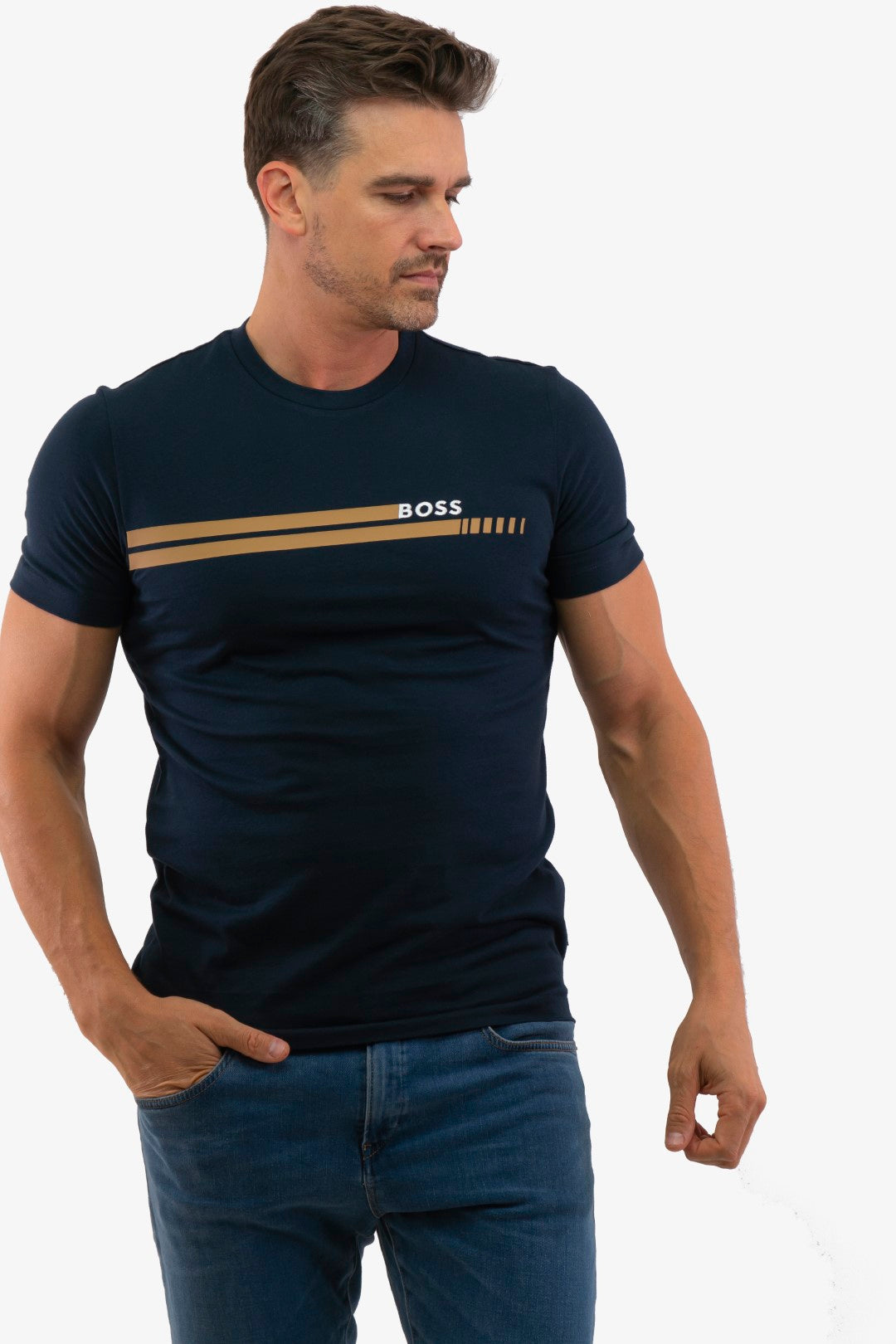 Hugo boss navy blue t shirt best sale