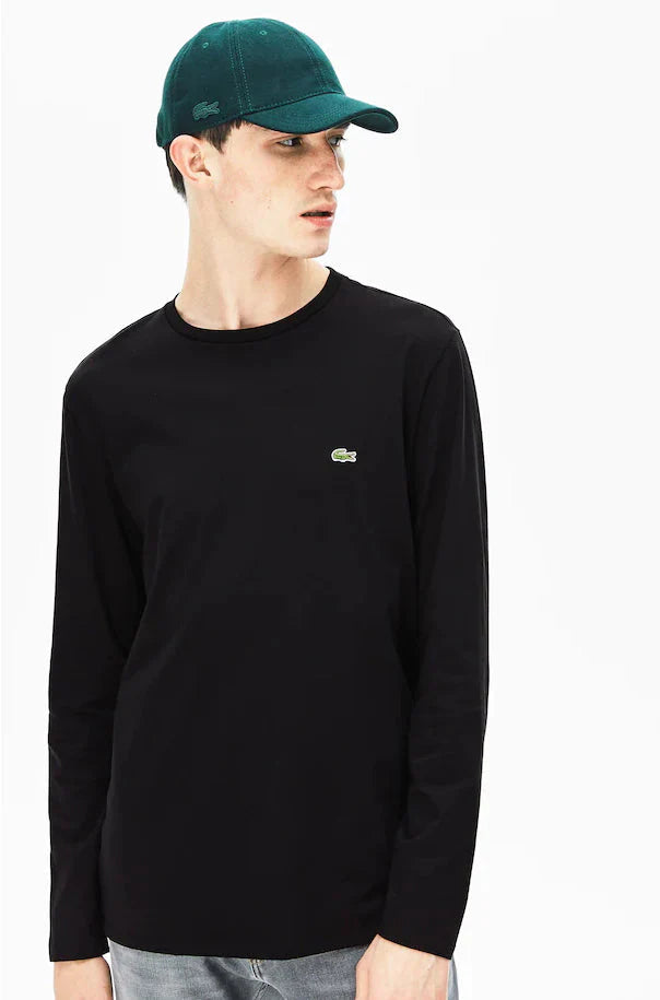 Black t shirt lacoste best sale