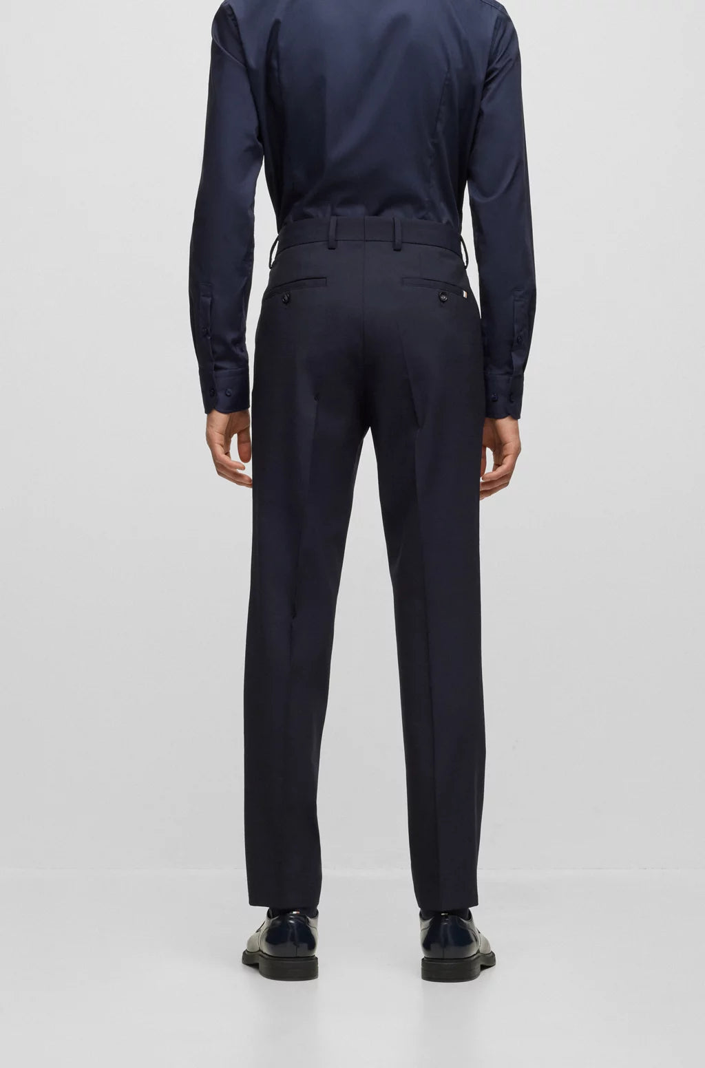 Hugo boss navy trousers hotsell