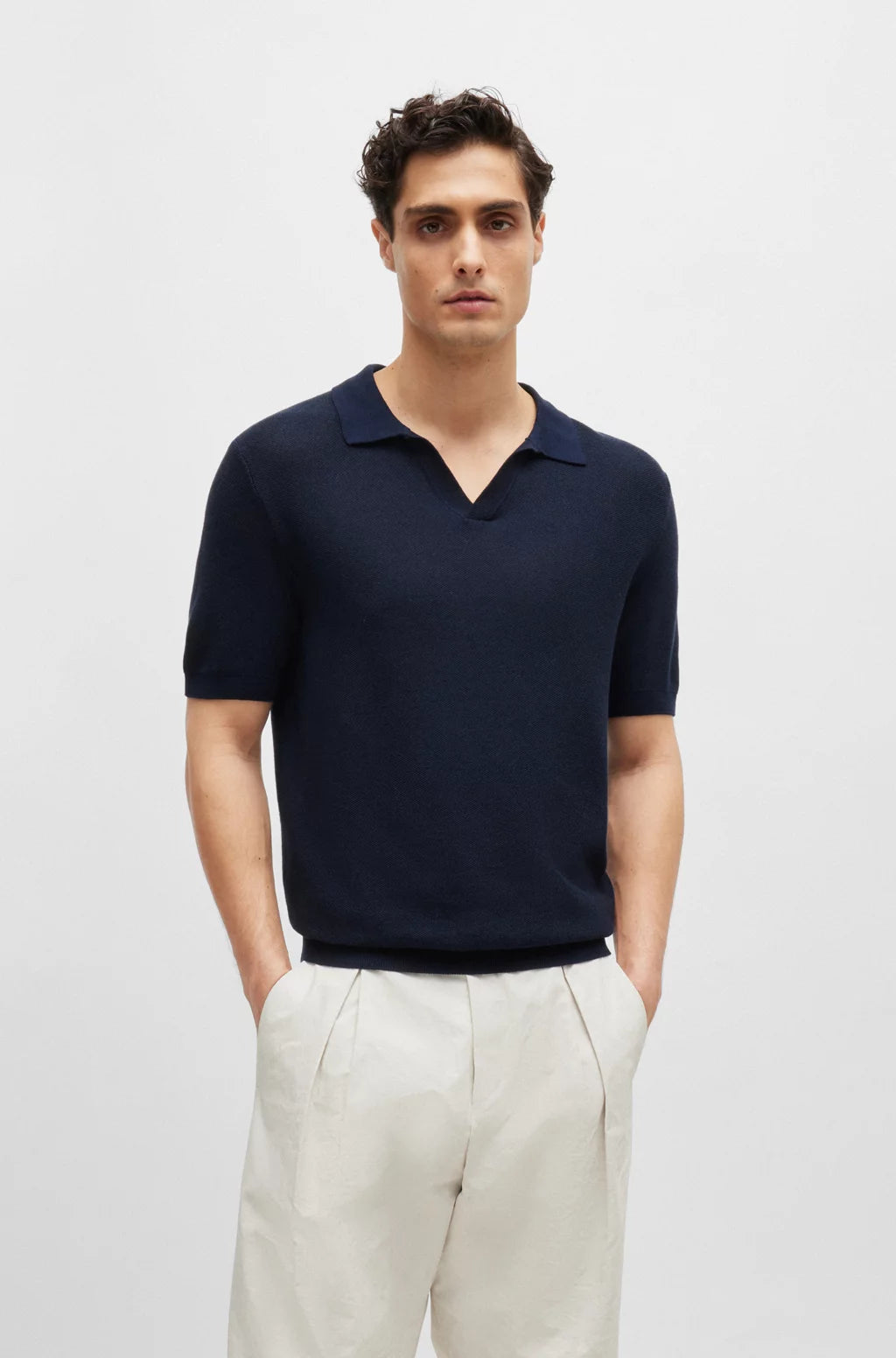 Hugo Boss polo shirt in navy color Boutique Option