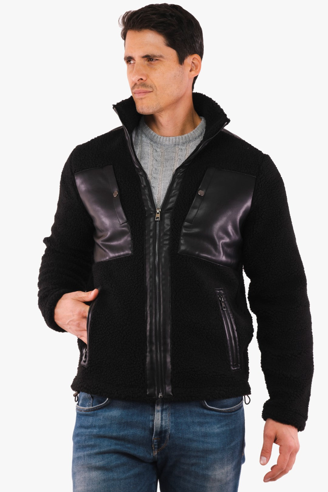 Michael Kors Black Sherpa Jacket