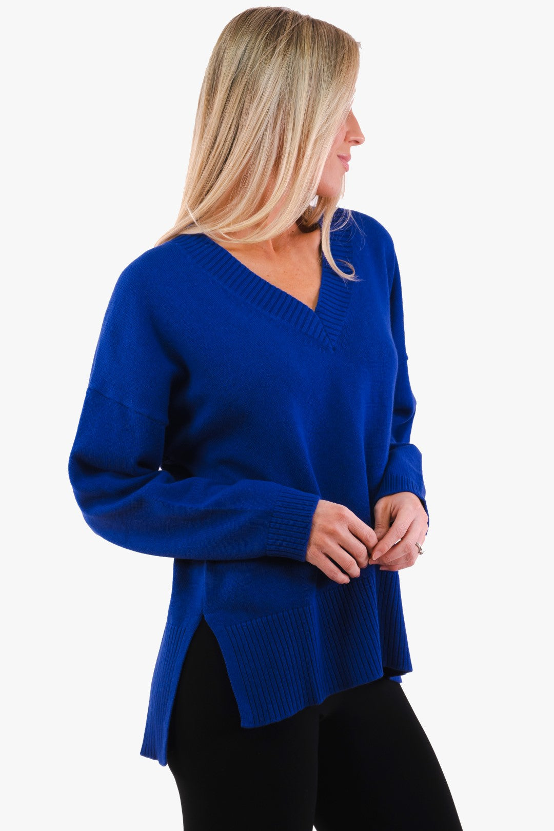 Blue sweater women best sale