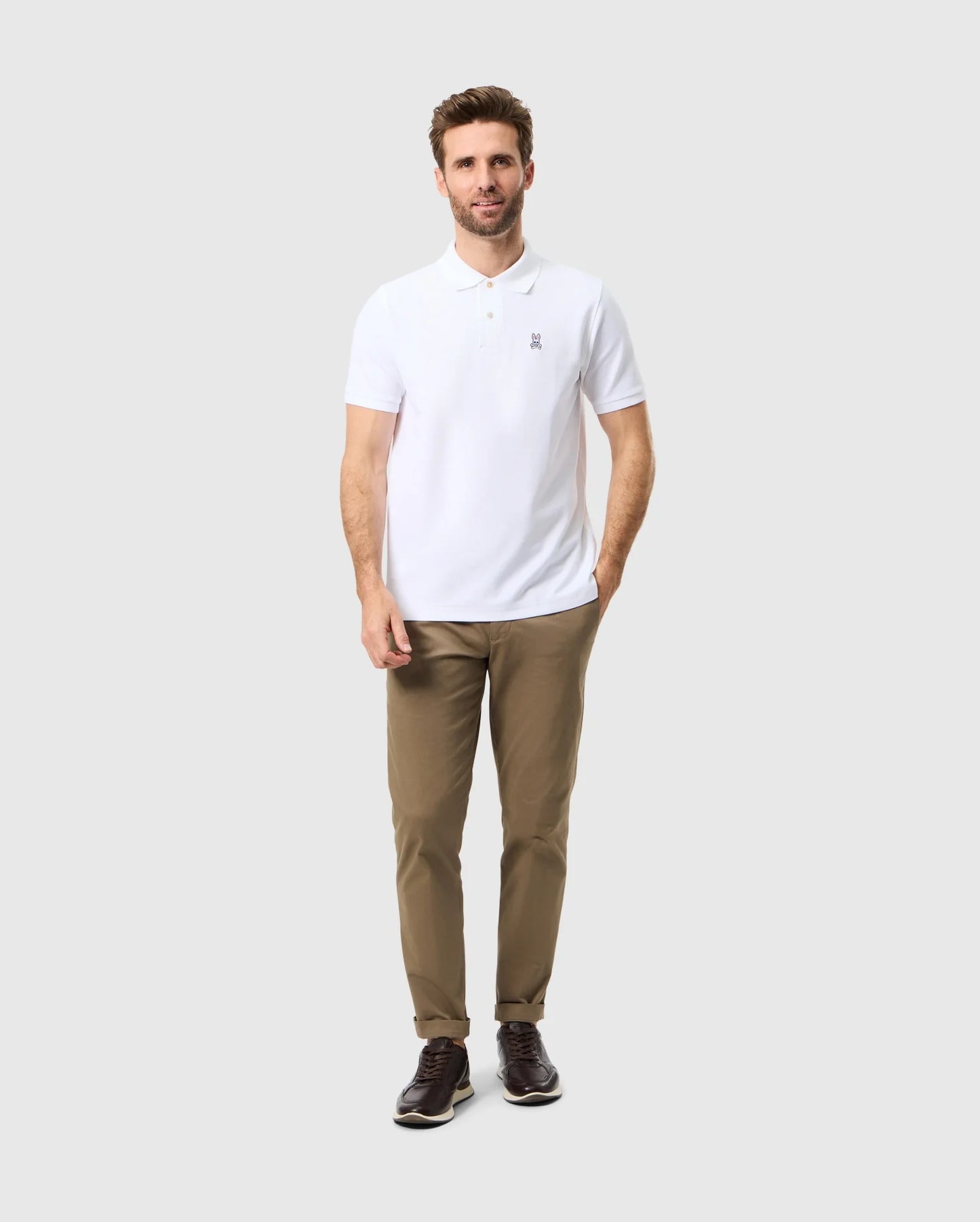 Polo Psycho Bunny de couleur Blanc