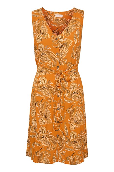 
                      
                        Cream dress in Orange color
                      
                    