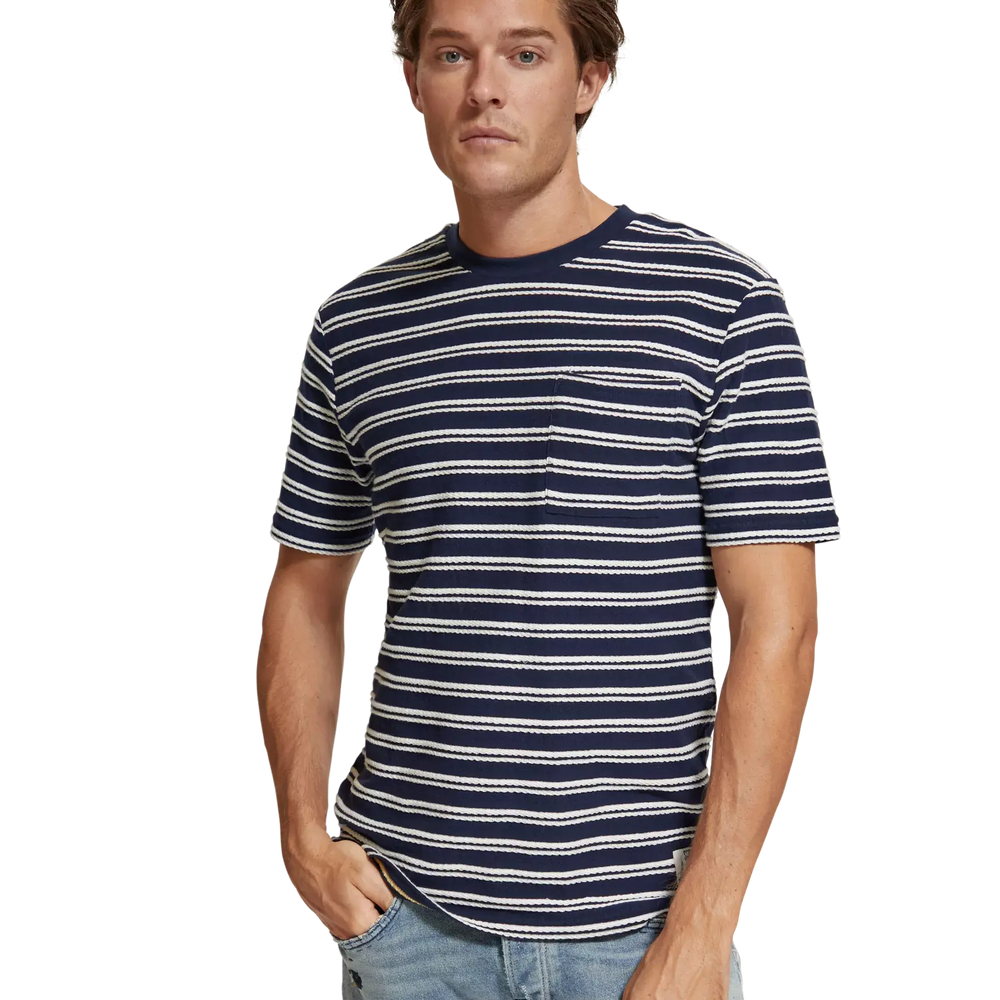 
                      
                        T-Shirt Rayé Scotch&Soda de couleur Marine
                      
                    