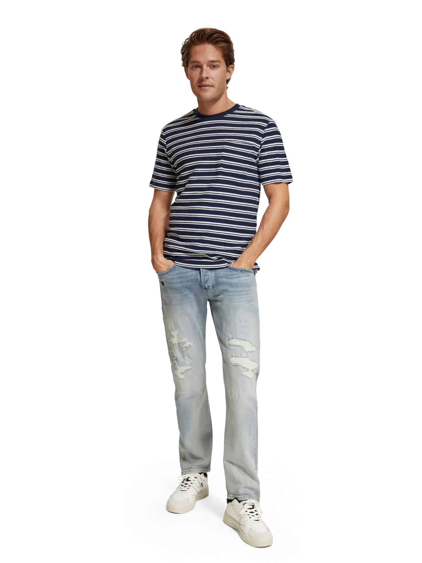 Scotch&amp;Soda Striped T-Shirt in Navy color