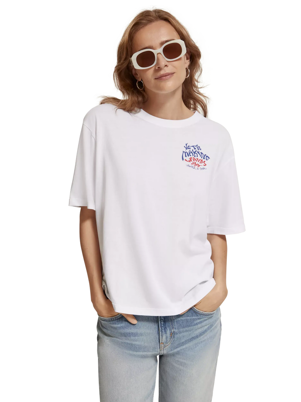 T-Shirt Scotch&Soda de couleur Blanc