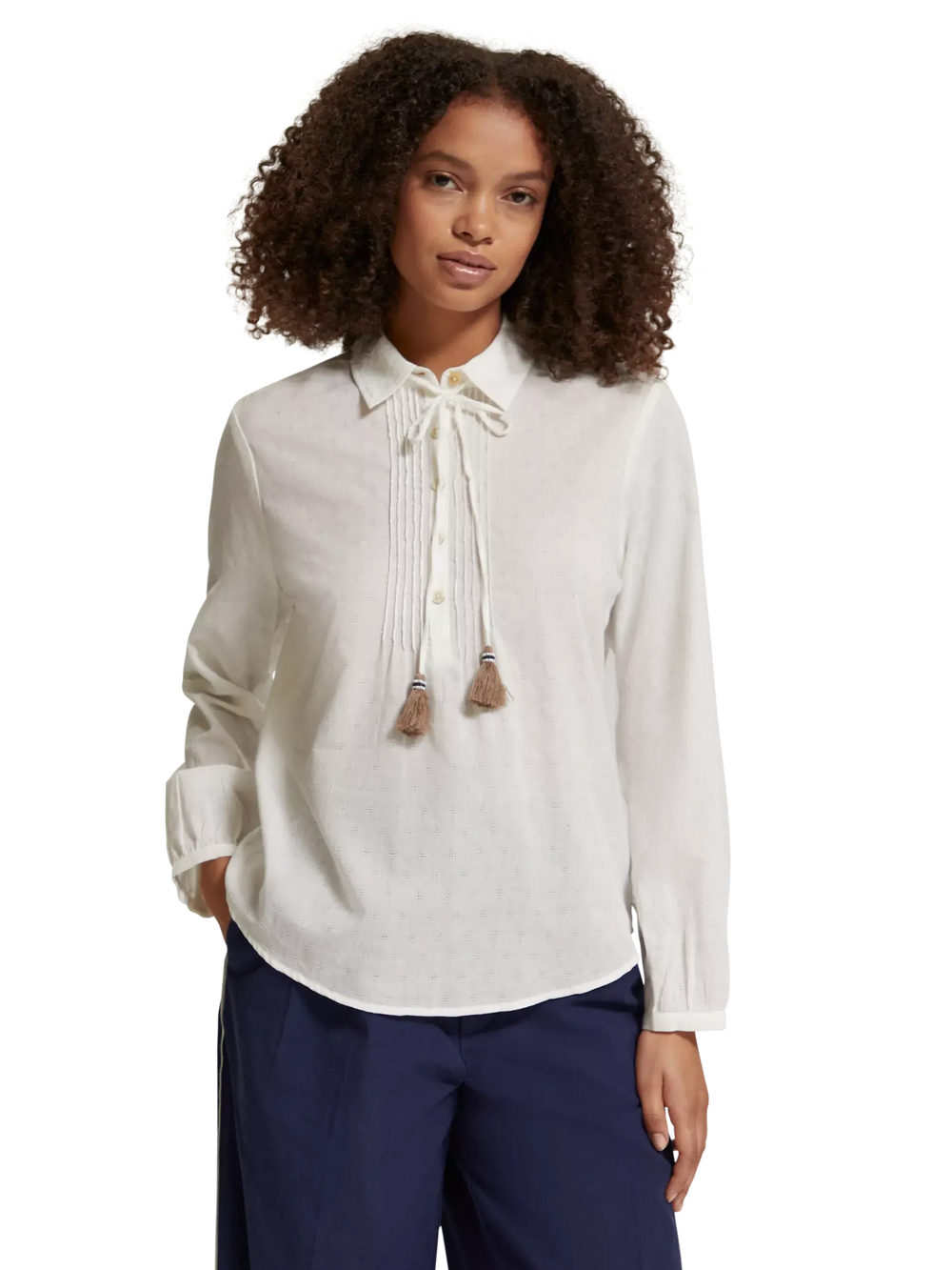 Blouse Scotch&Soda de couleur Blanc Casse