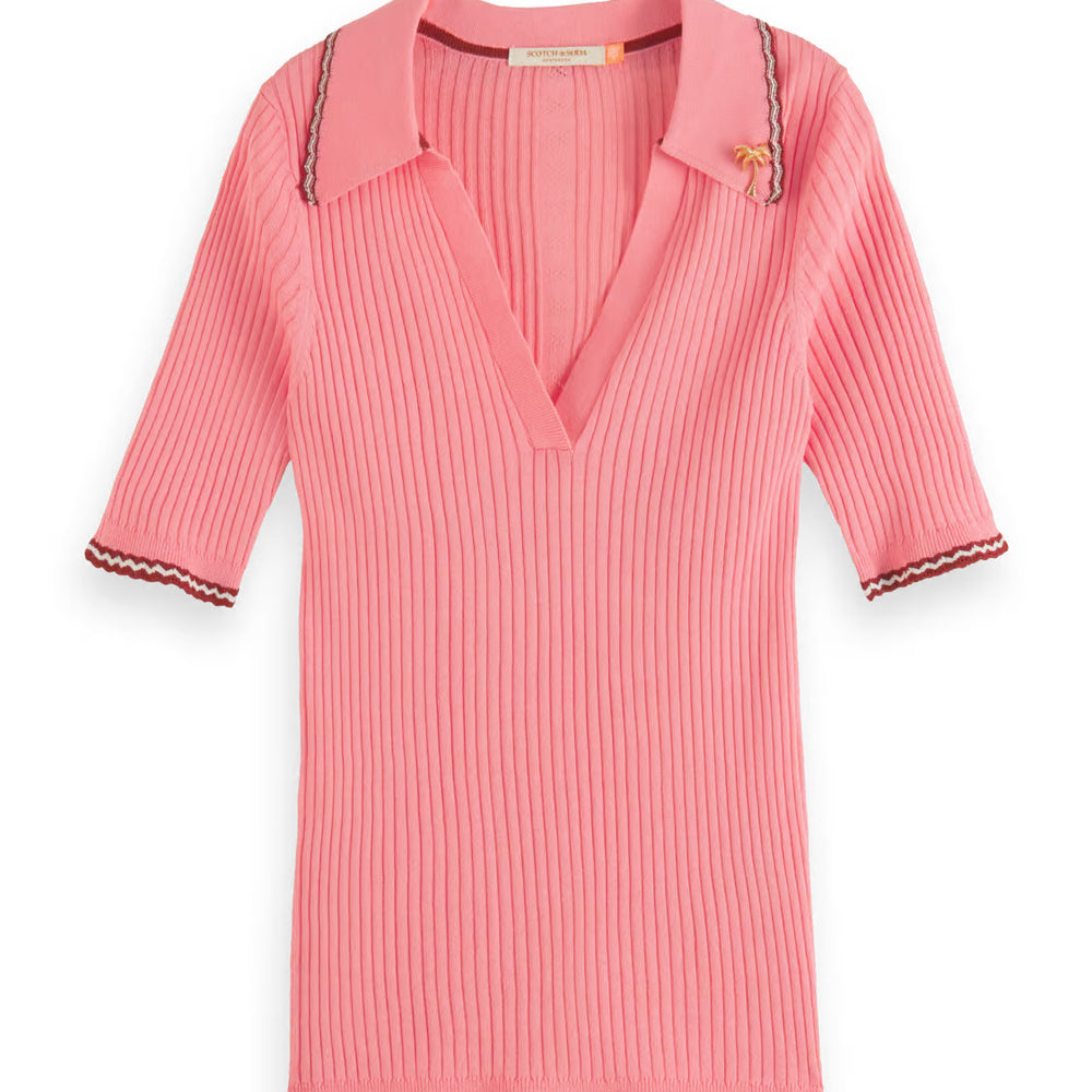 
                      
                        Scotch&amp;Soda Polo Sweater in Coral color
                      
                    