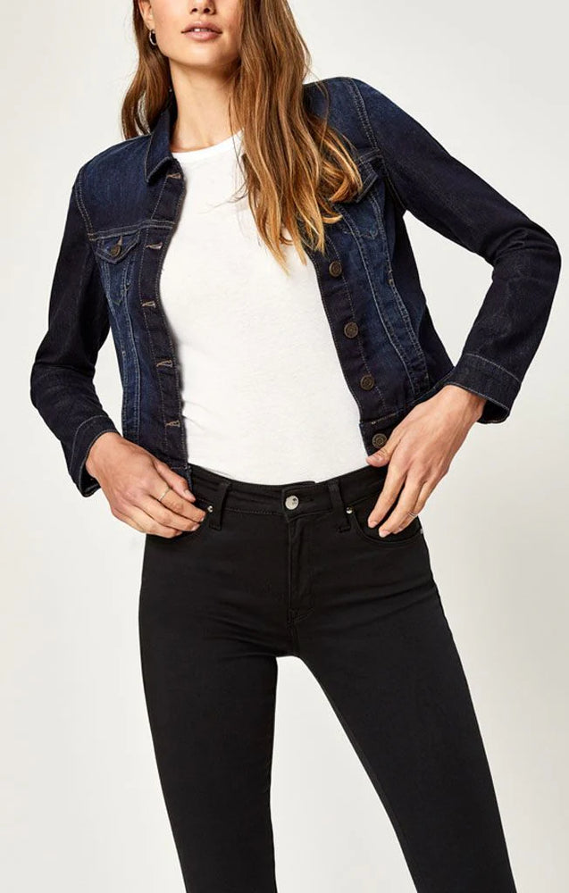 Mavi Jeans Jacket in Dark Denim color