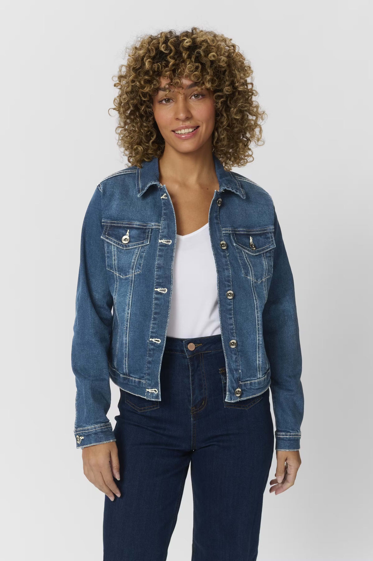 Veste Cream de couleur Denim