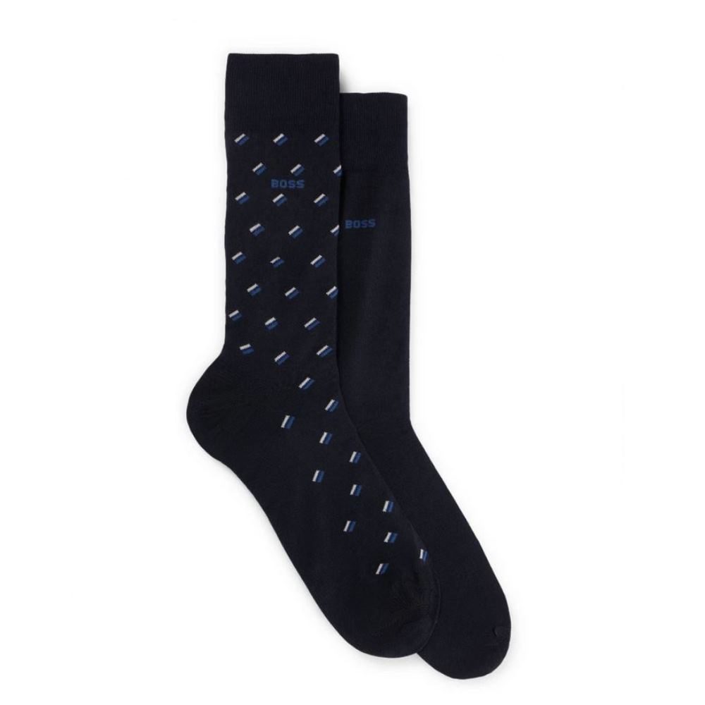 Hugo Boss Socks Duo in Navy color