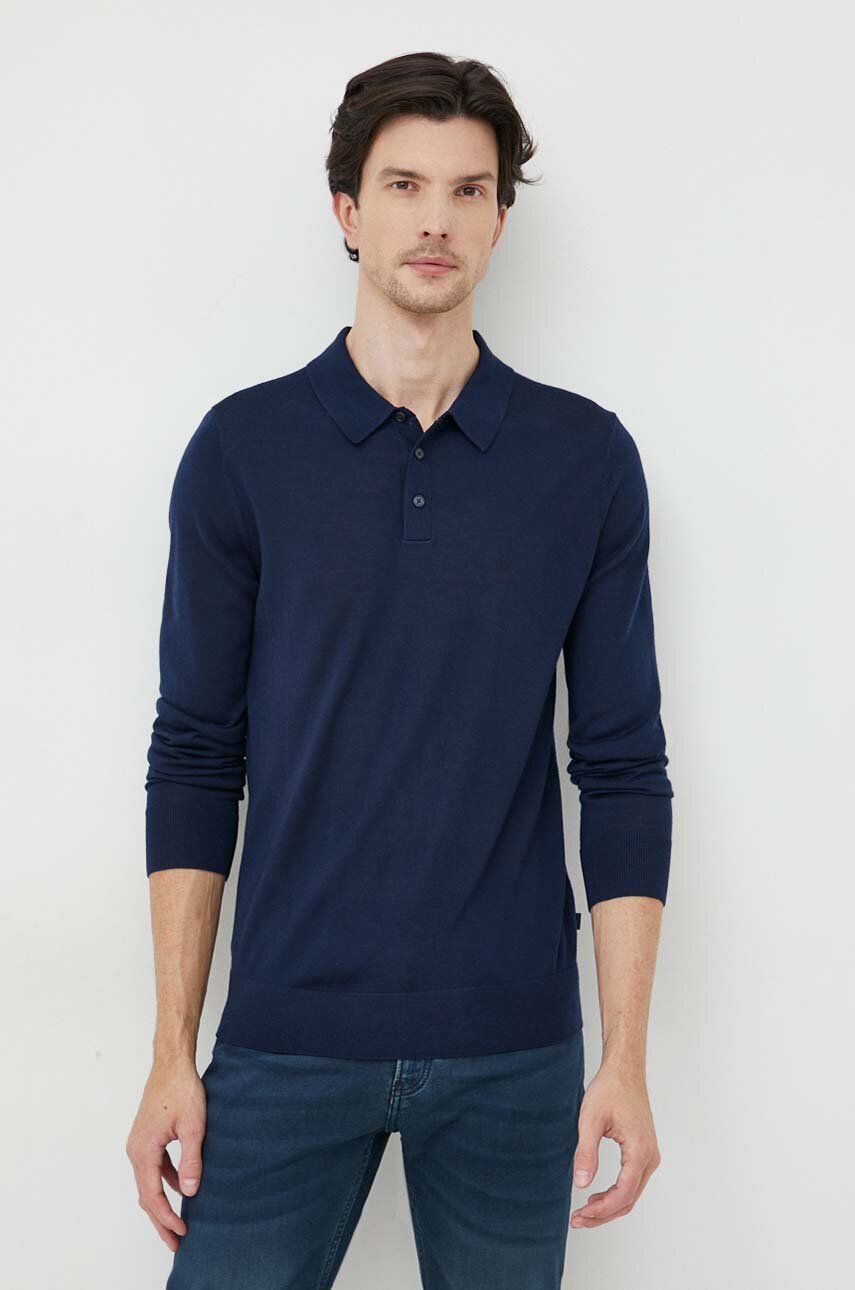 Chandail Polo Merino Michael Kors de couleur Marine