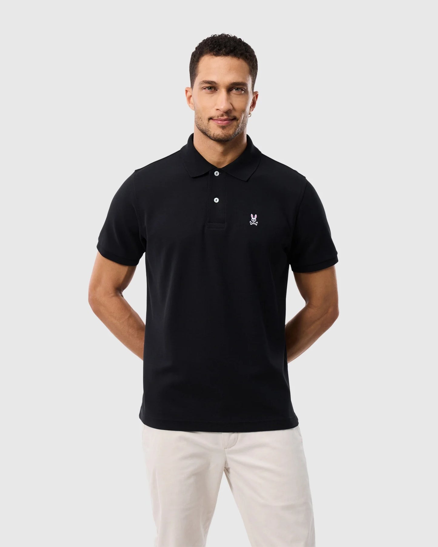 Polo Psycho Bunny de couleur Noir