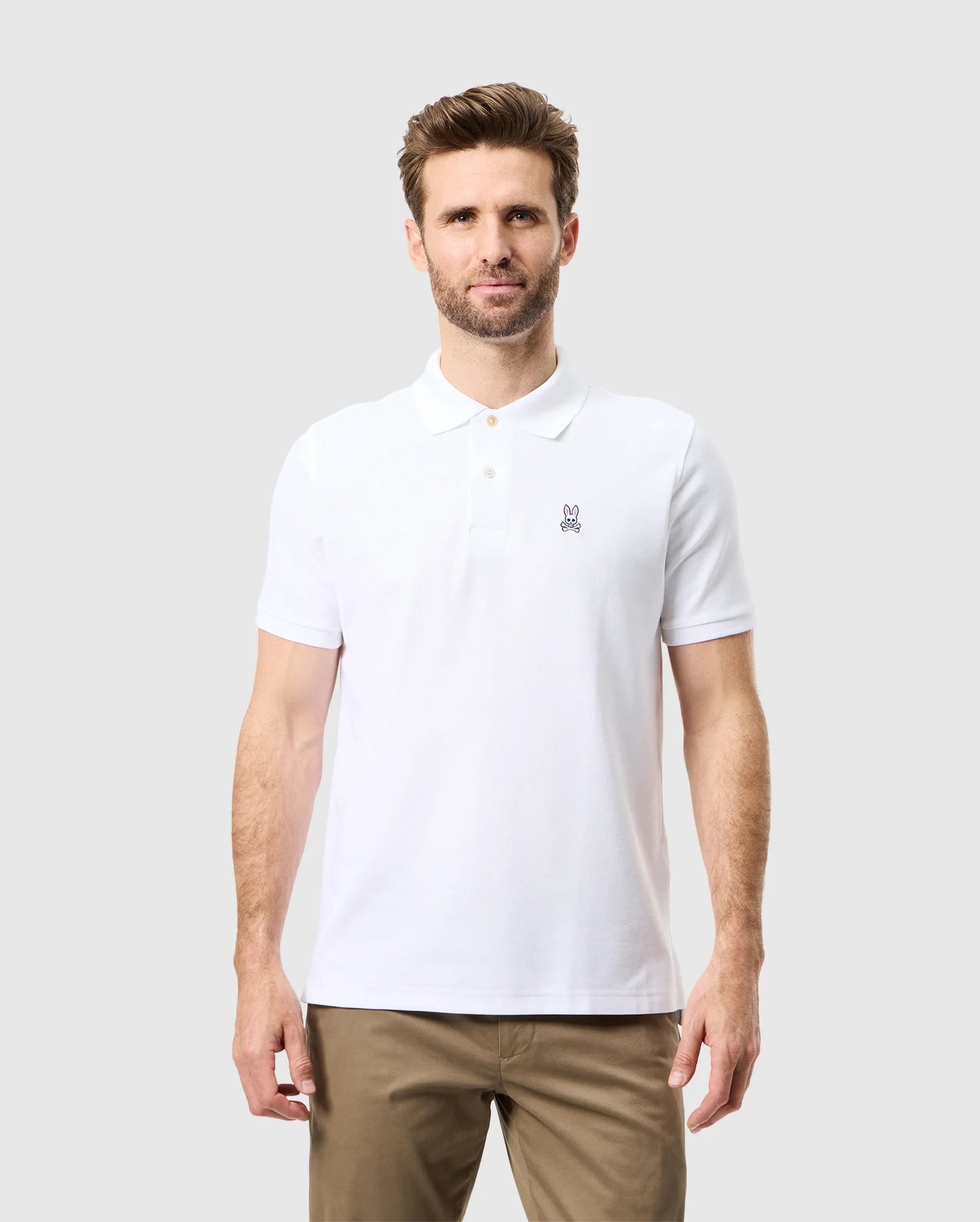 Polo Psycho Bunny de couleur Blanc