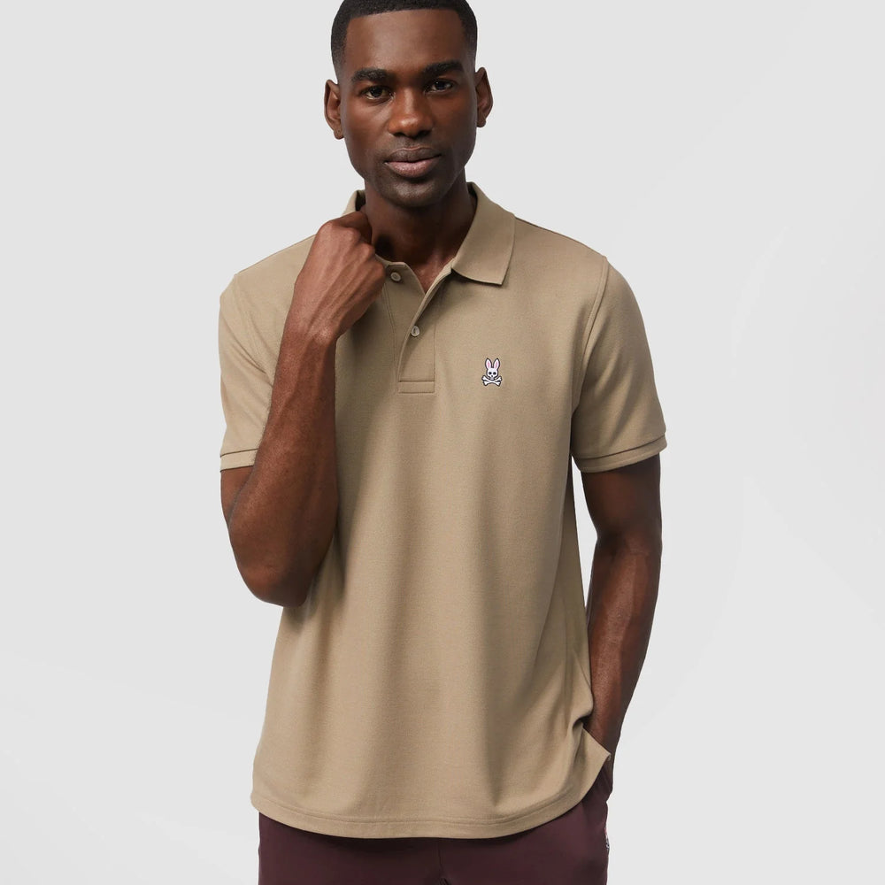 Polo Psycho Bunny de couleur Beige