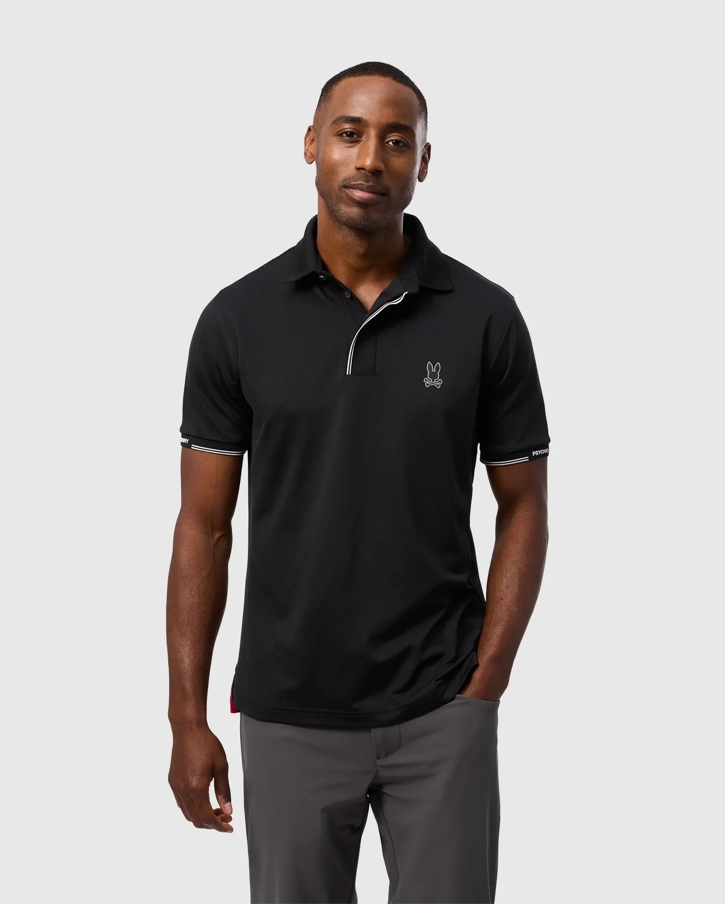 Polo Psycho Bunny de couleur Noir