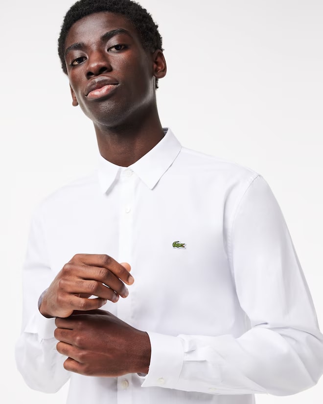 
                      
                        Chemise À Manches Longues Lacoste de couleur Blanc
                      
                    