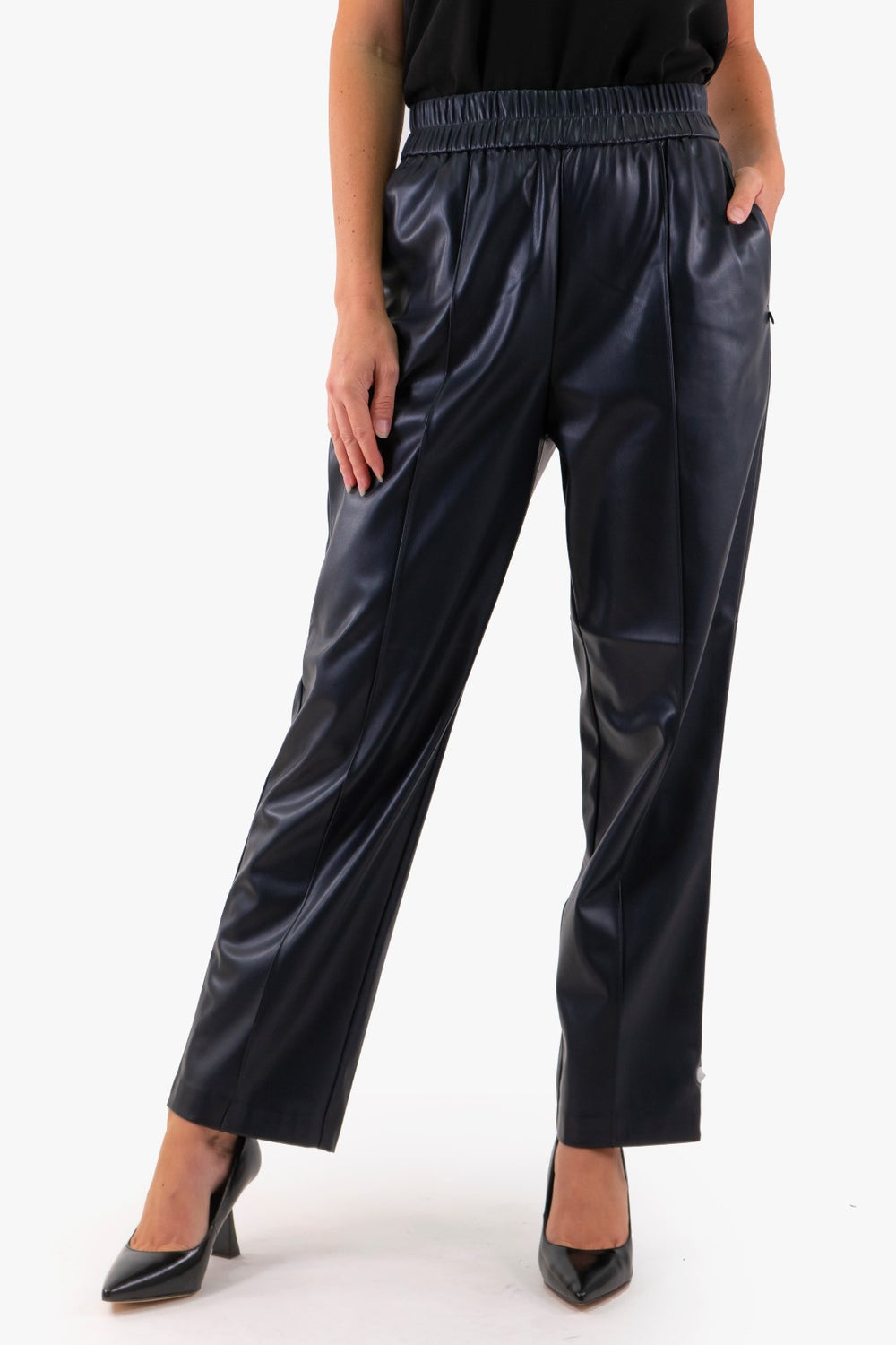 Scotch&Soda Faux Leather Pants in Midnight color