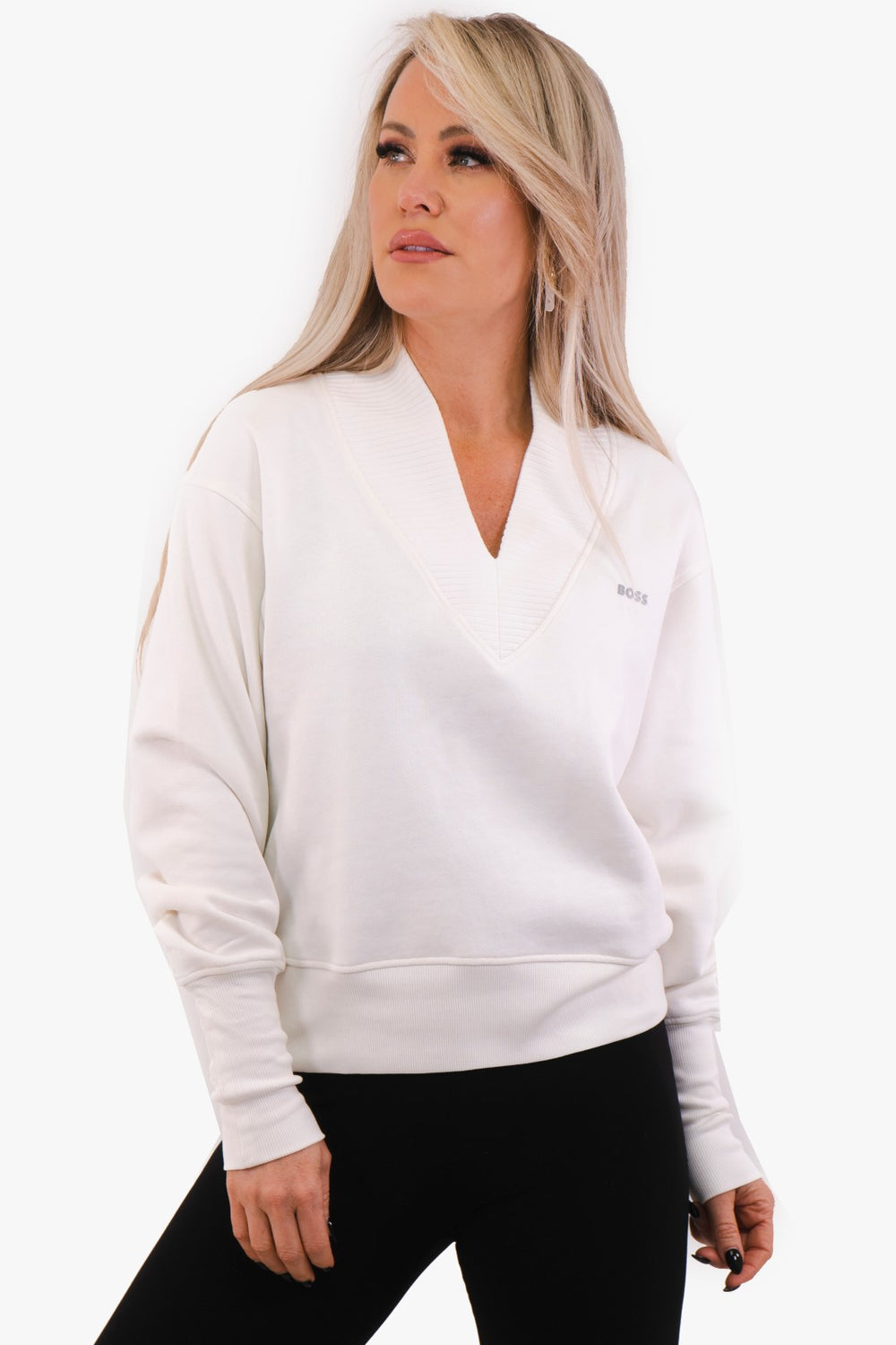 Hugo Boss sweater in Cass White color