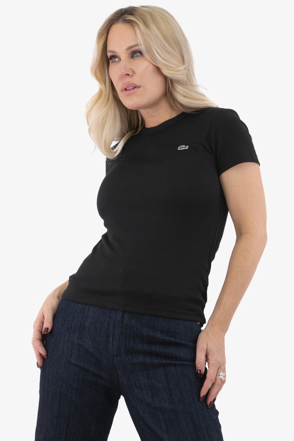 T-Shirt Lacoste de couleur Noir