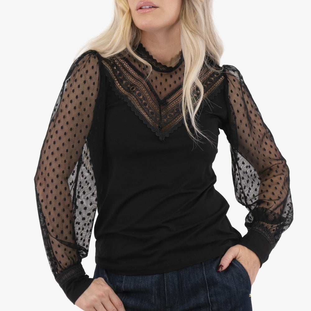 Esqualo Mesh Tunic in Black color