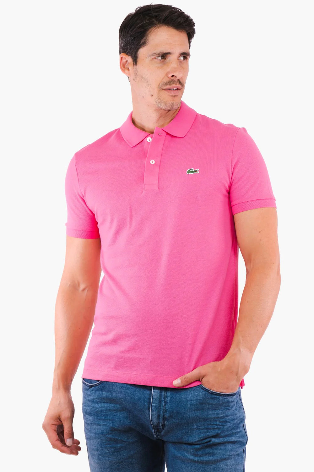 Pink Lacoste polo shirt