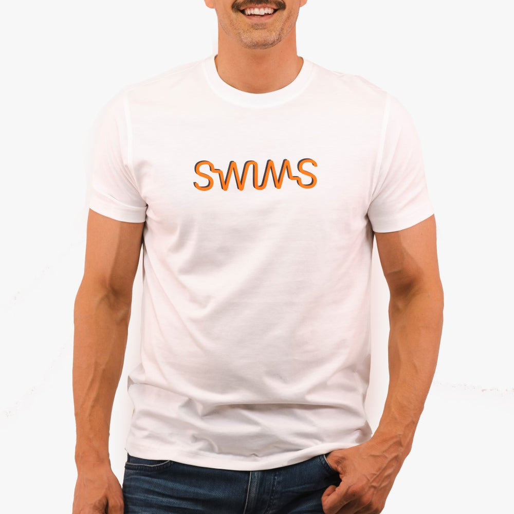 
                      
                        White Swims T-Shirt
                      
                    