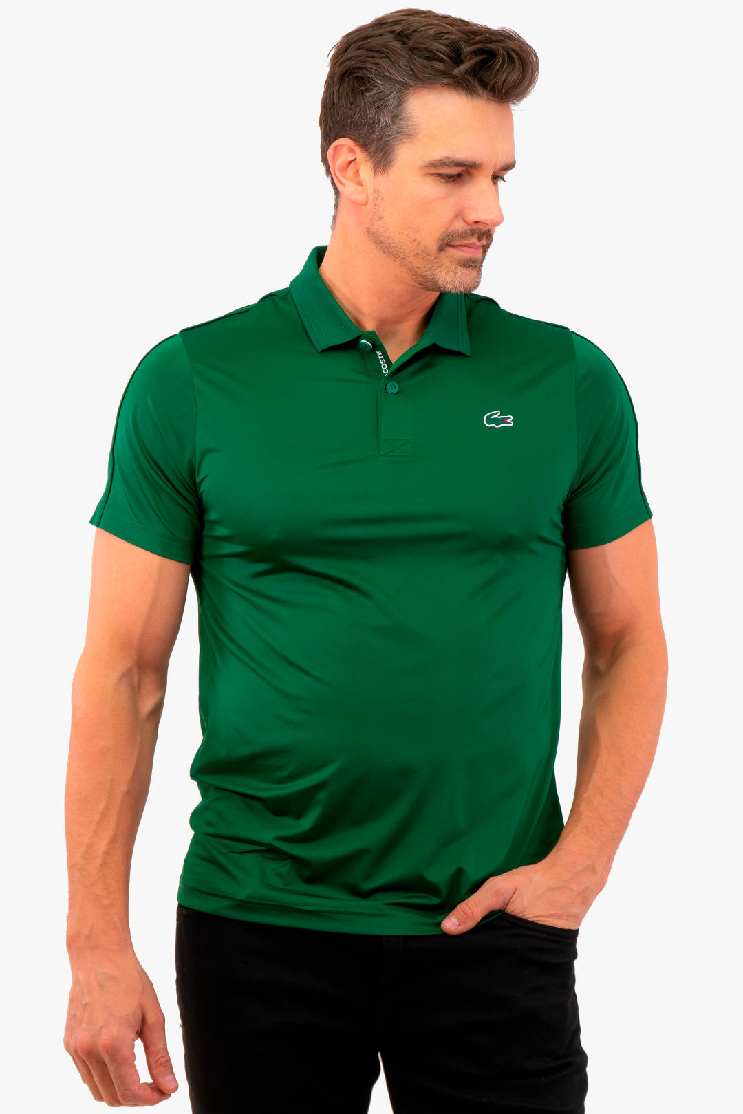 Green Lacoste polo shirt