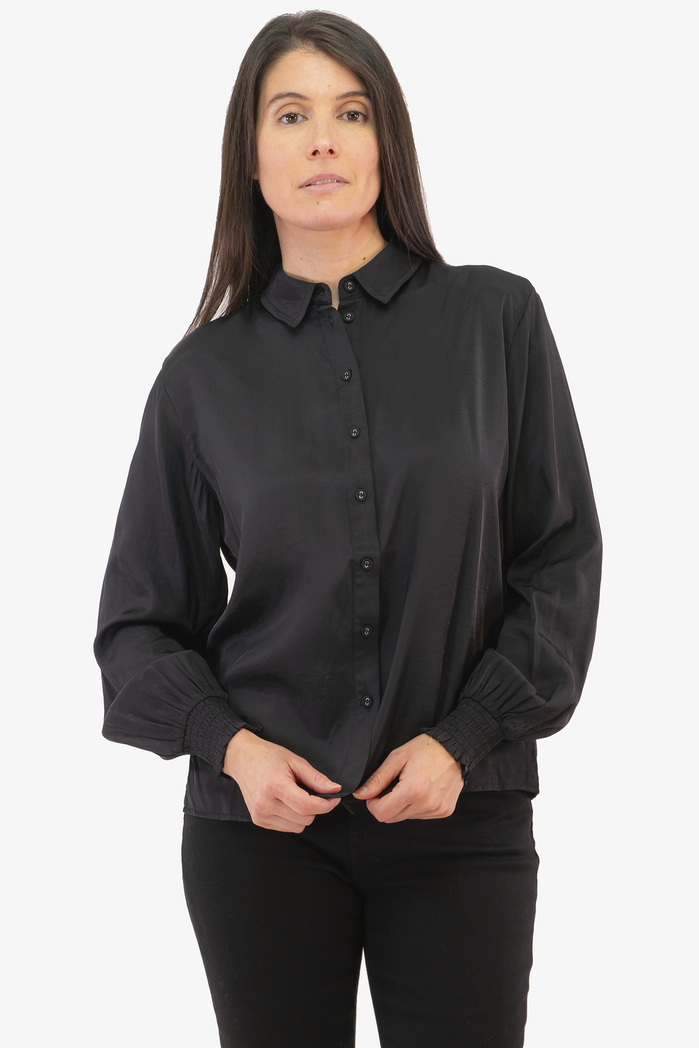 Nola Cream blouse in Black color