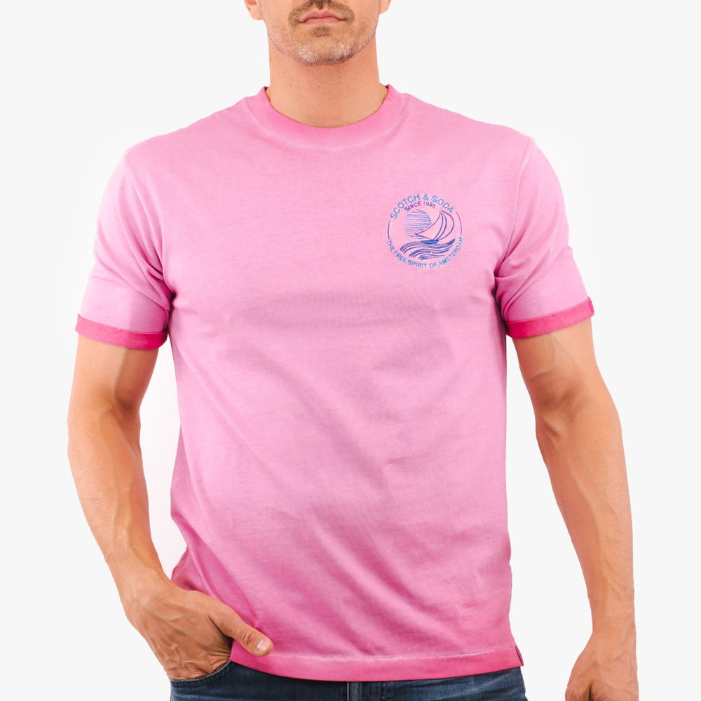 T-Shirt Scotch&Soda de couleur Fushia