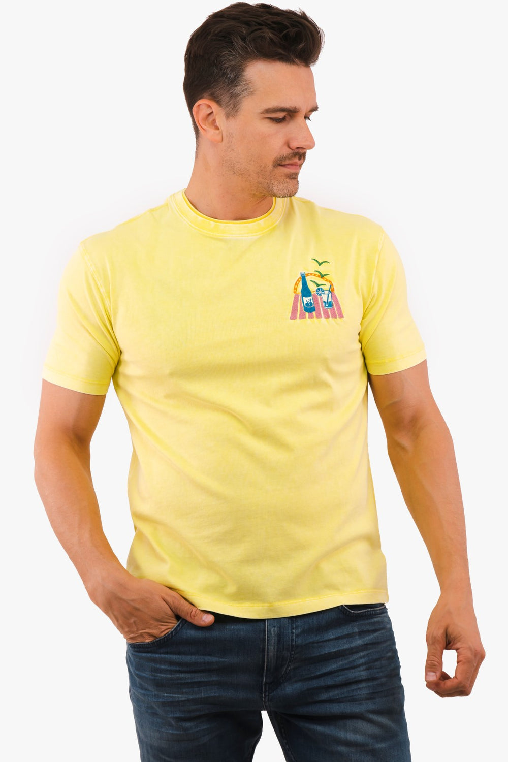 T-Shirt Scotch&Soda de couleur Jaune