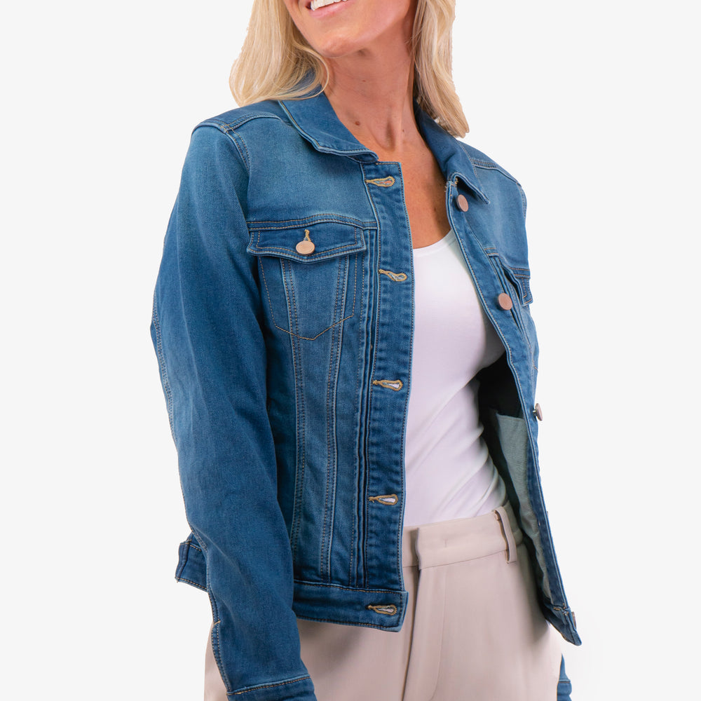 
                      
                        Denim Cream Jacket in Denim color
                      
                    