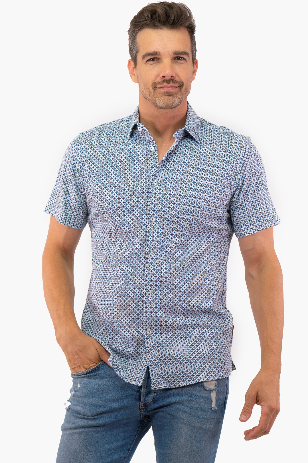 Hörst Short Sleeve Shirt in Blue color (Off-Hrss241764-400)