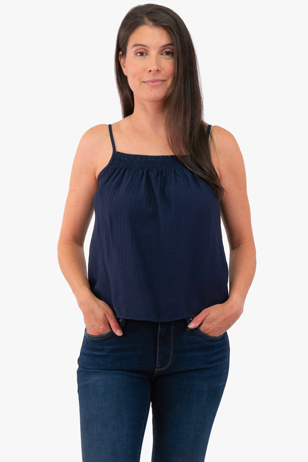 Lori Cream camisole in Navy color