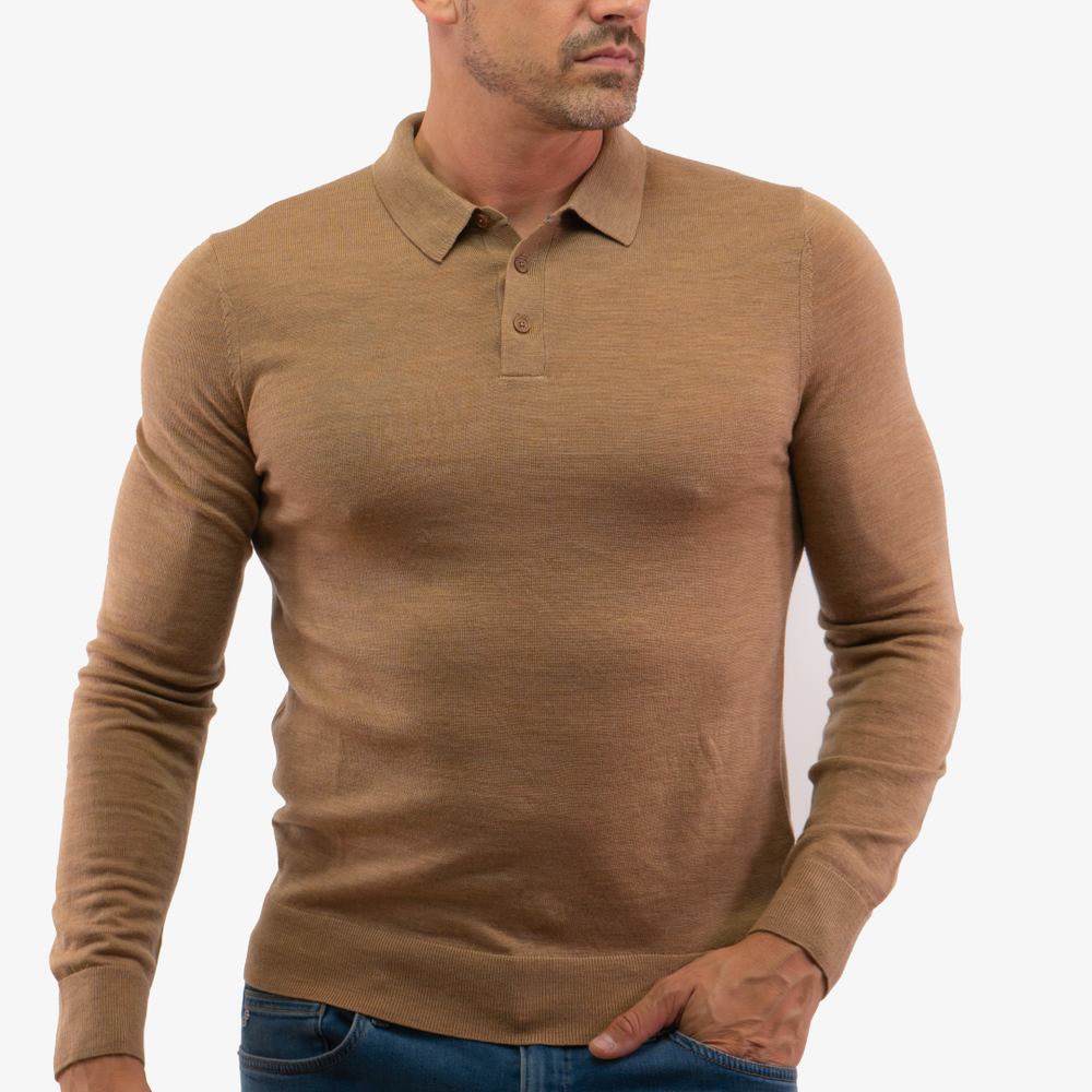 Chandail Polo Merino Michael Kors de couleur Beige