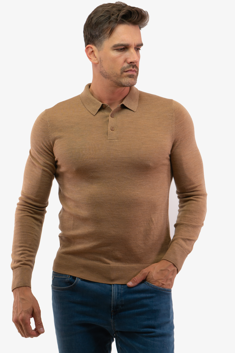 Chandail Polo Merino Michael Kors de couleur Beige