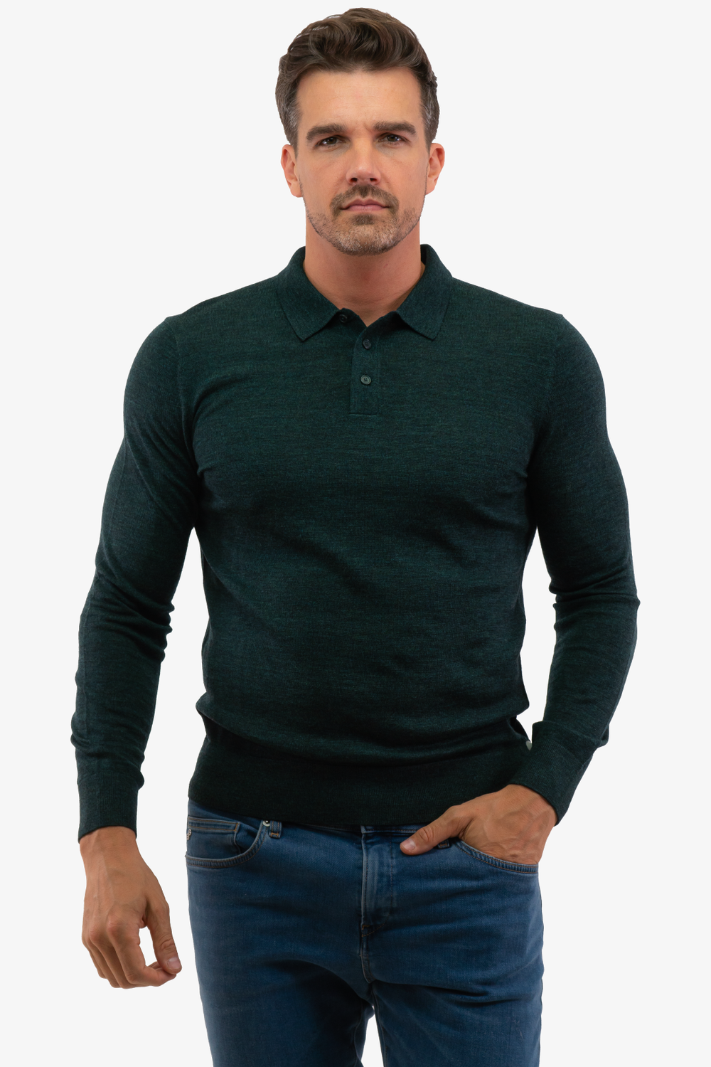 Chandail Polo Merino Michael Kors de couleur Jade