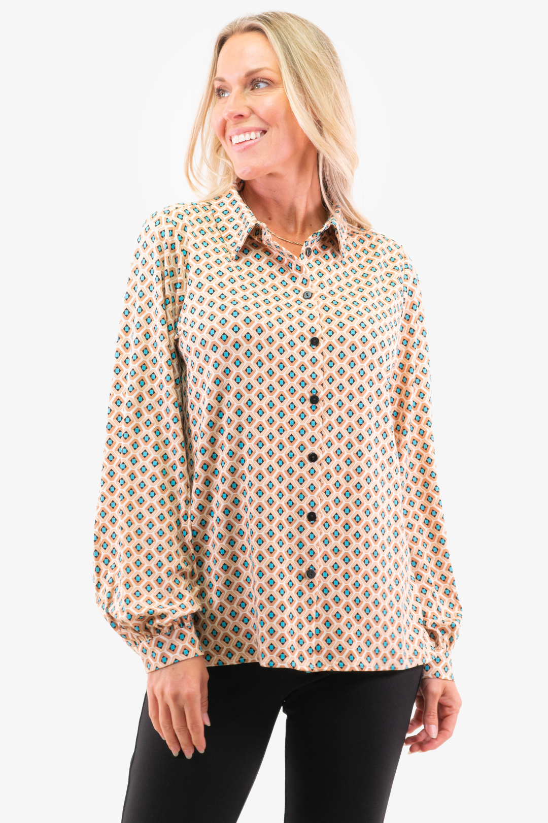 Blouse Graphique Esqualo de couleur Beige