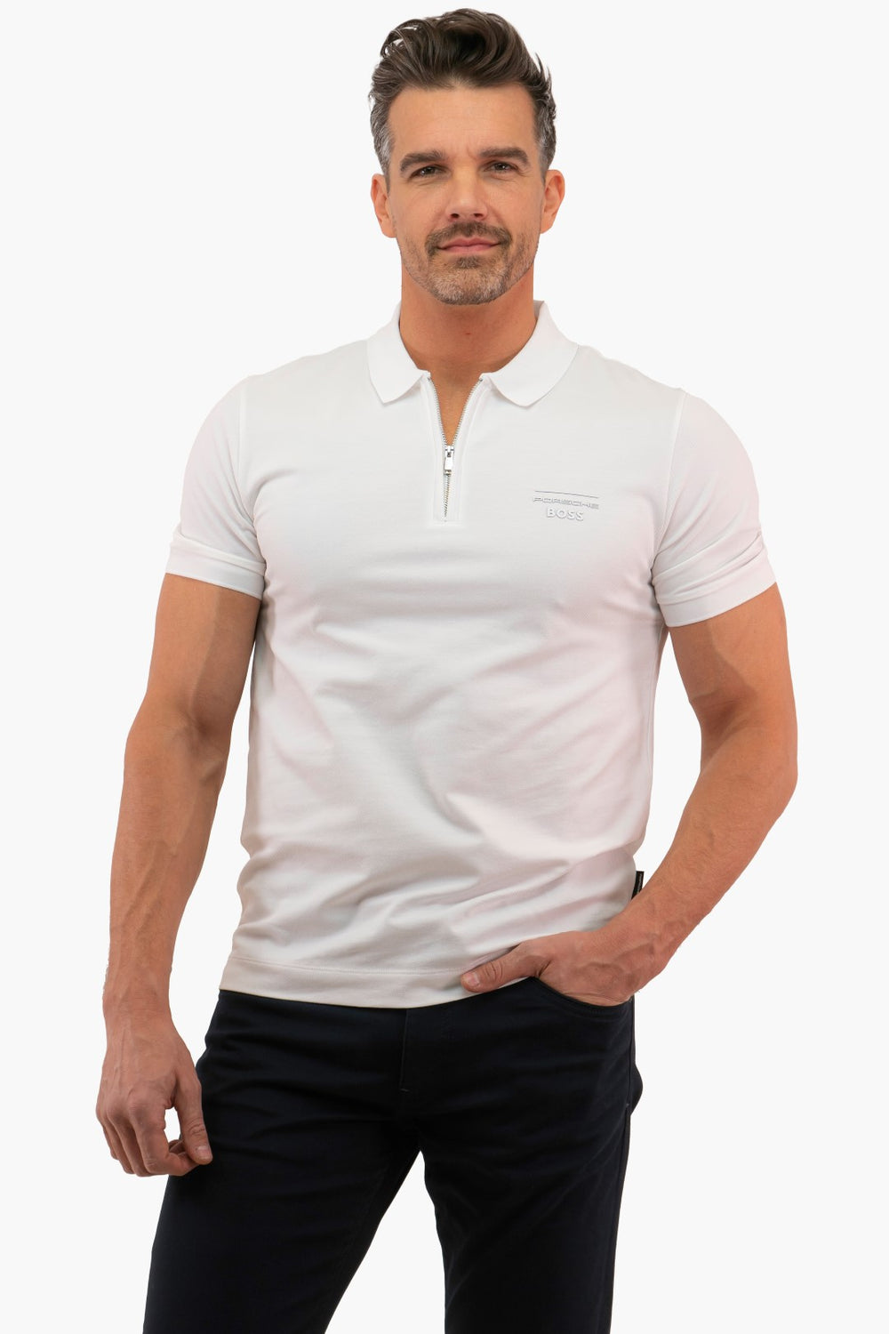 Polo Boss de couleur Blanc