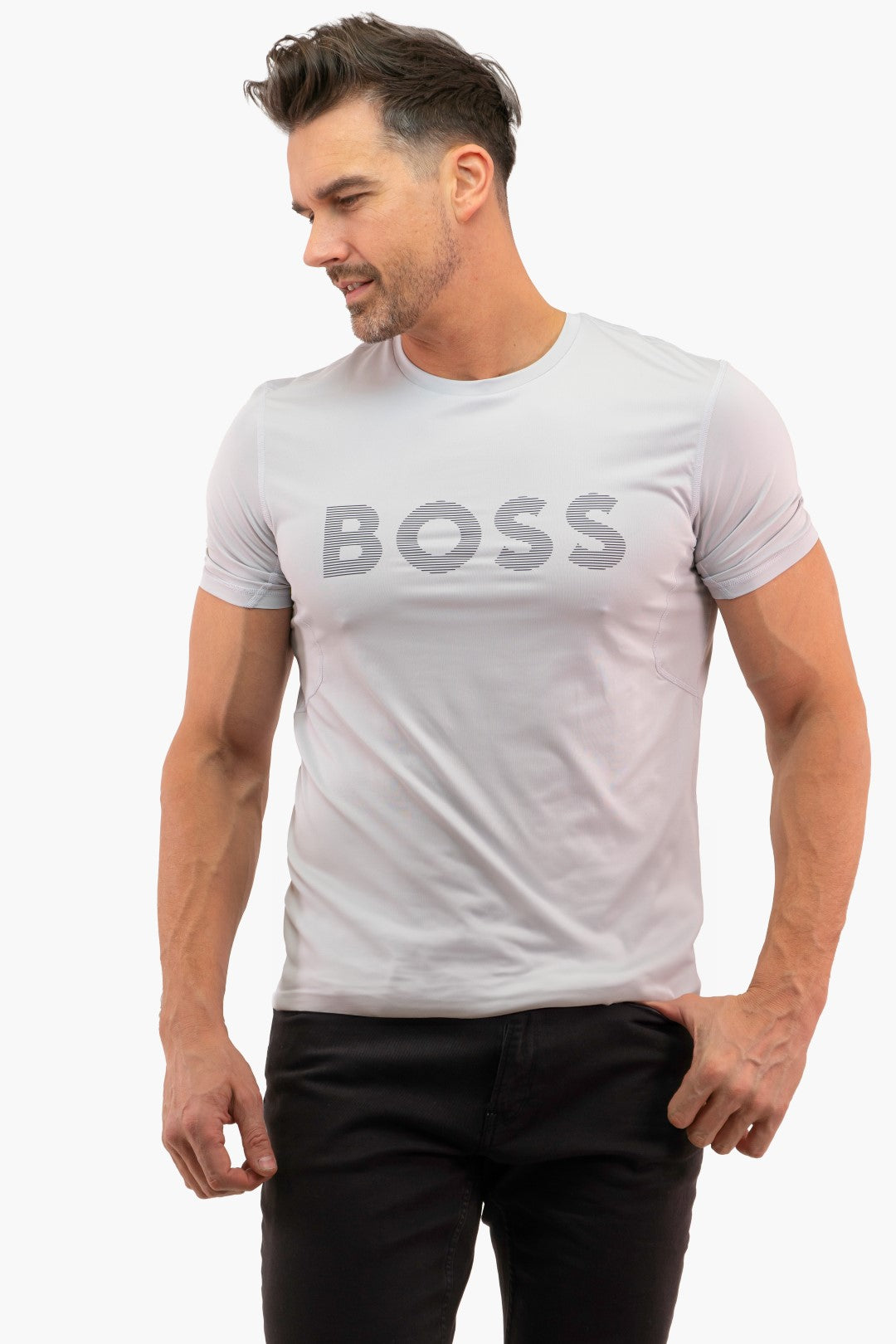 T-Shirt Boss de couleur Gris Pale