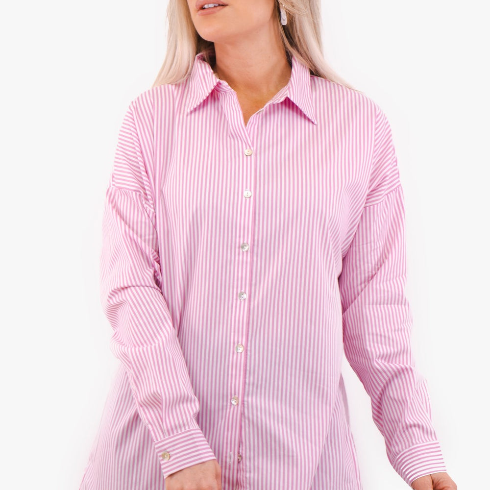 Blouse Esqualo de couleur Blanc Casse/Rose