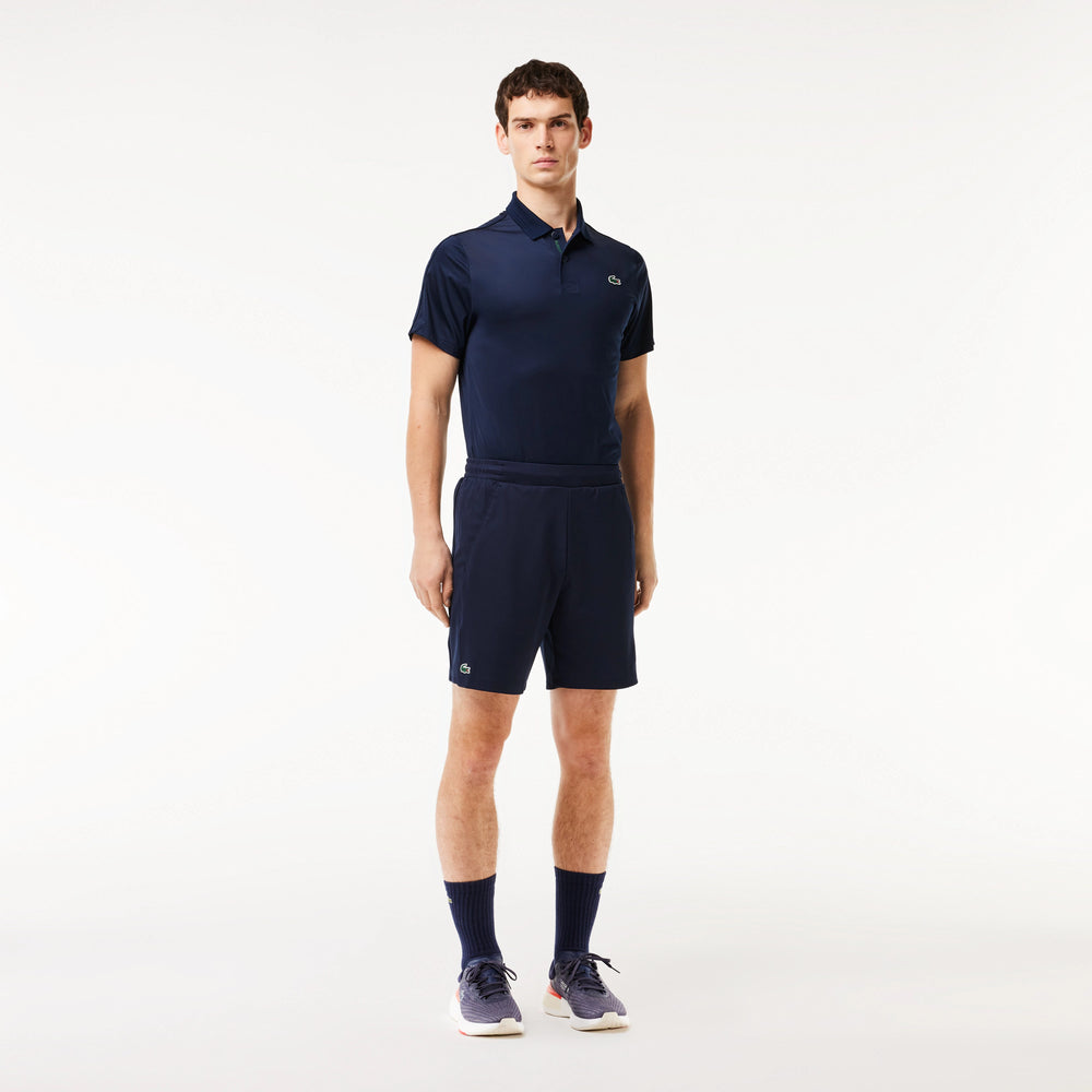 Navy-colored Lacoste shorts