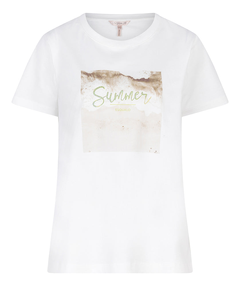 
                      
                        T-Shirt Esqualo de couleur Blanc Casse/Vert
                      
                    