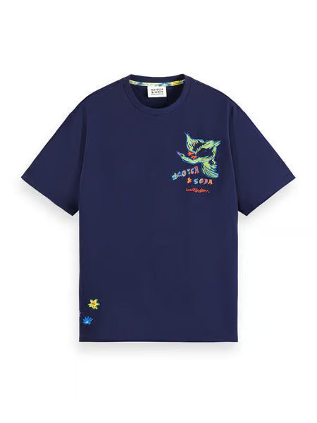 T-Shirt Scotch&Soda de couleur Marine