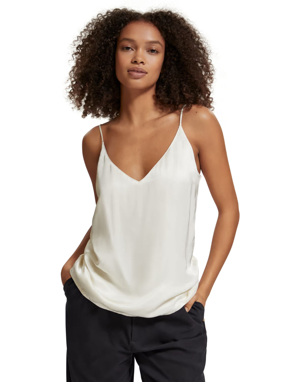 Camisole Scotch&Soda de couleur Blanc Casse