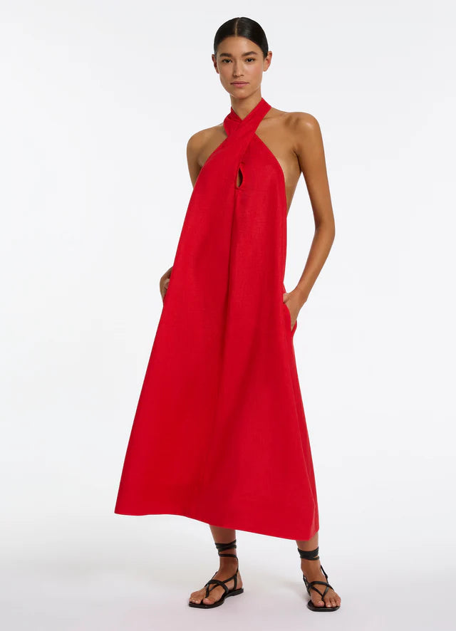 Robe Jets Swimwear de couleur Rouge