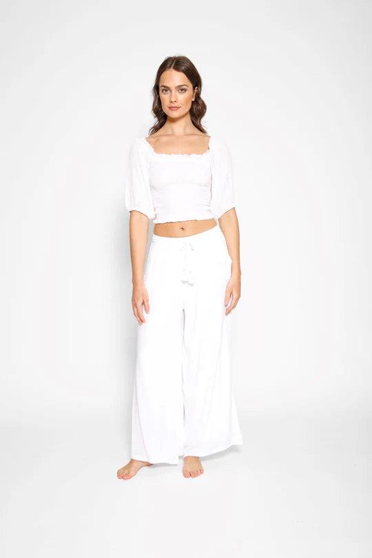 Pantalon Koy de couleur Blanc